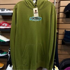 Y2K Olive Green Burton Snowboards Hoodie Size Large